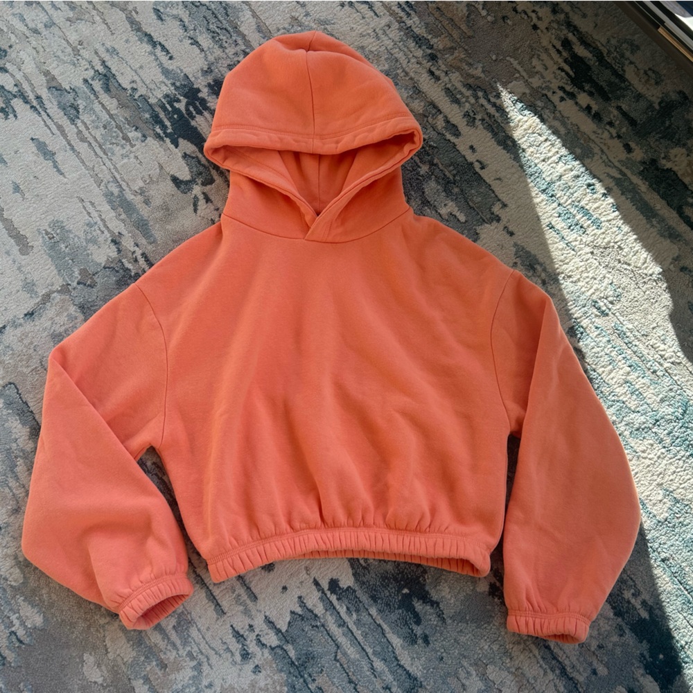 Zara Orange Sherbert Cropped Hoodie